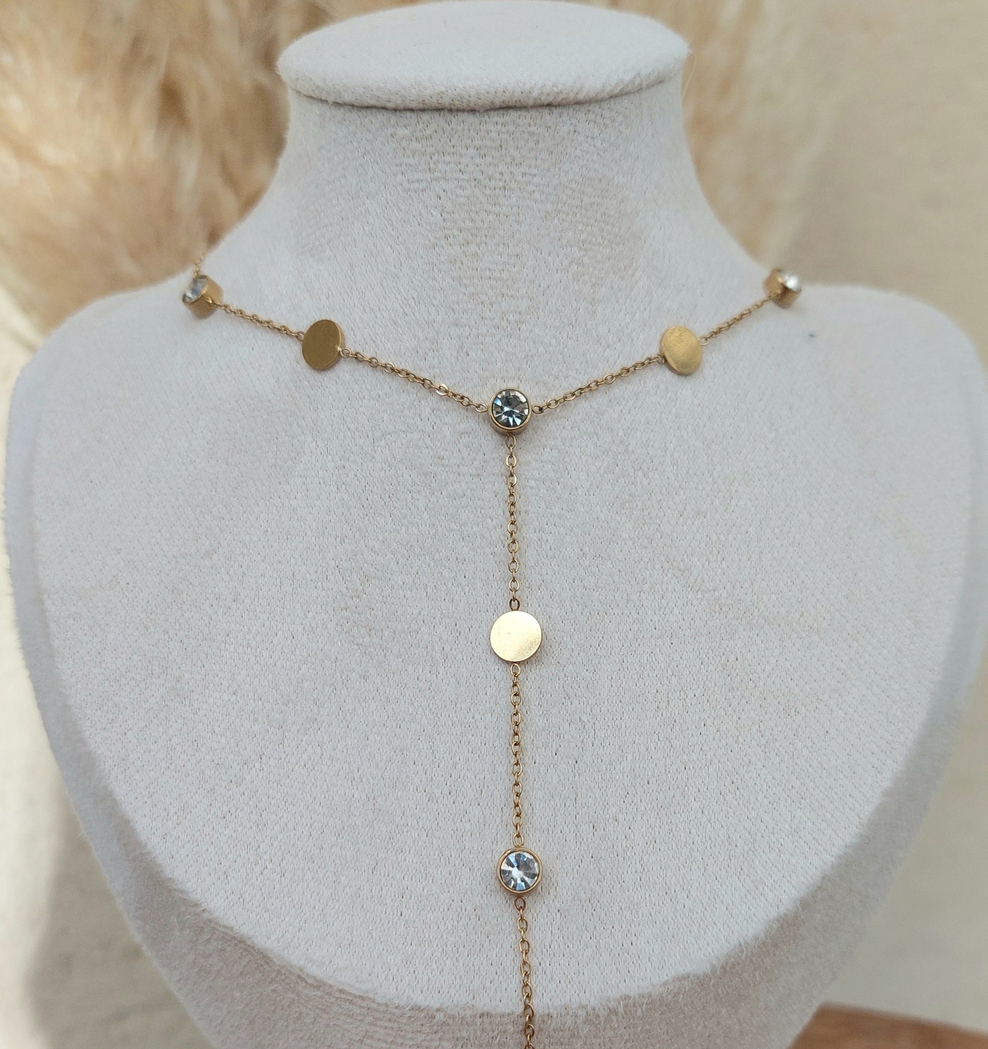 collier AYA avec oxyde de zirconium en acier inoxydable