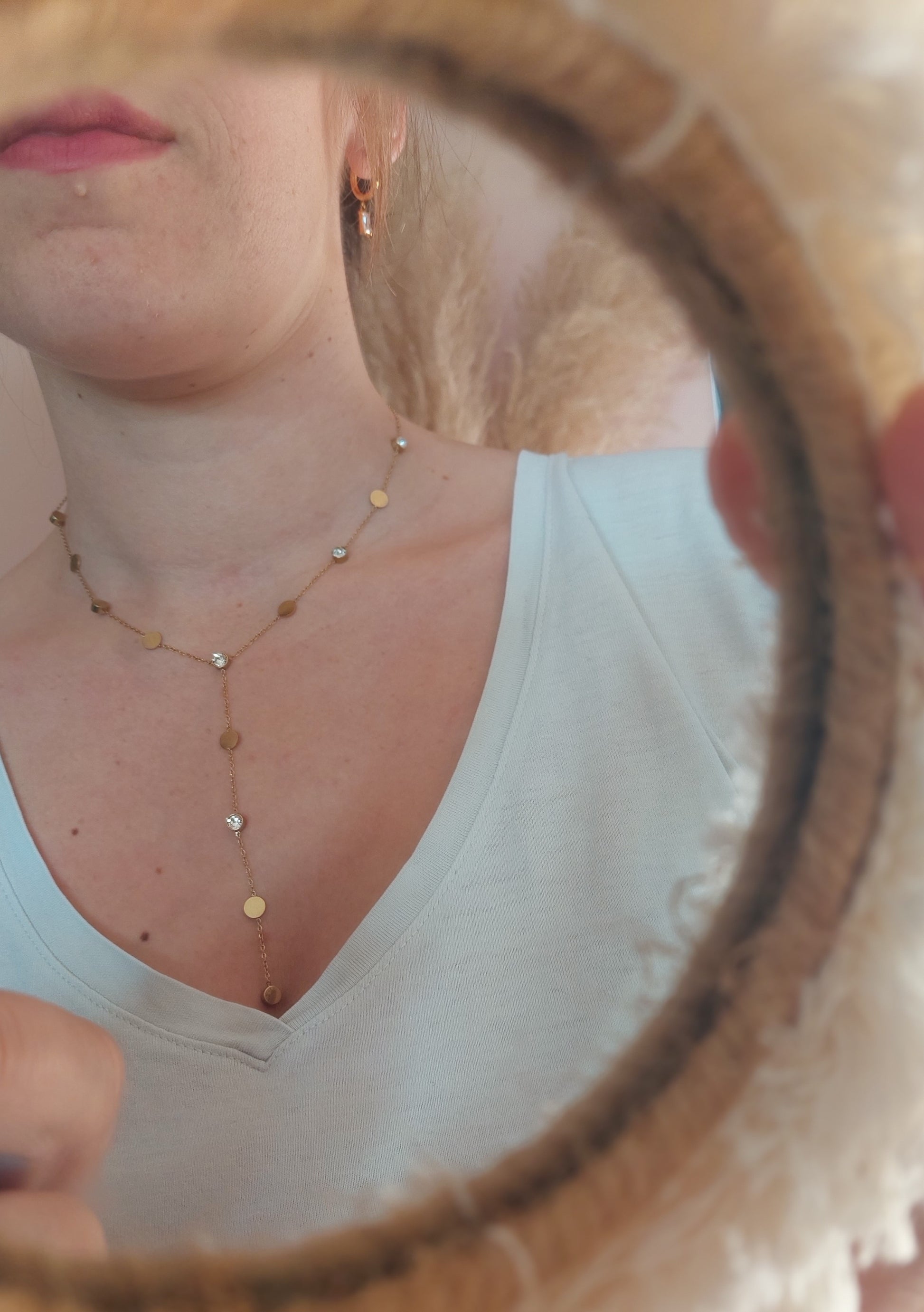 collier AYA avec oxyde de zirconium en acier inoxydable