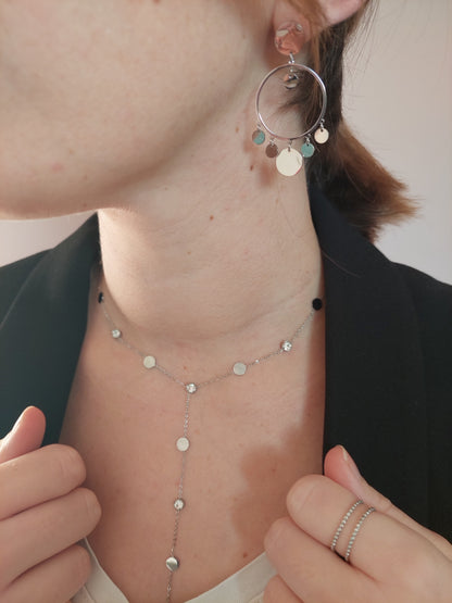 collier AYA avec oxyde de zirconium en acier inoxydable