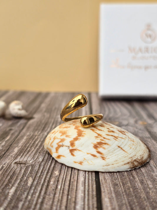 bague doré réglable sur l'avant de forme géométrique 