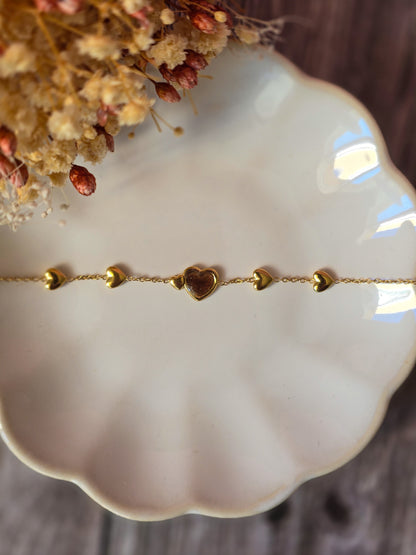 Bracelet pet mémorial avec des coeurs