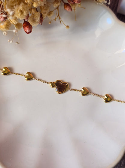 bracelet souvenir et pet mémorial avec des coeurs
