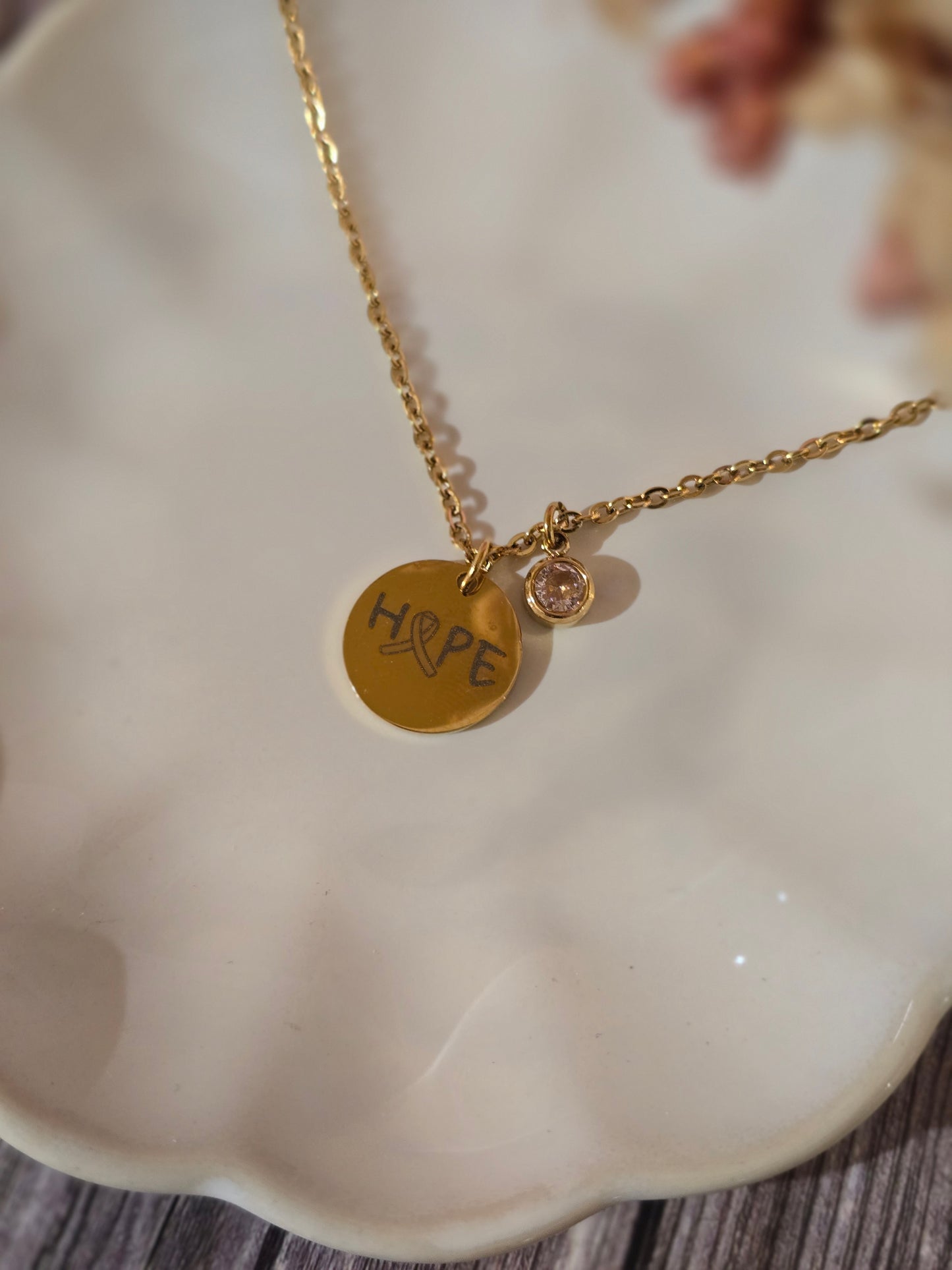 Collier - ESPERANCE (octobre rose)